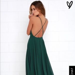 LULUs Mythical Kind of Love Dark Green Maxi Dress